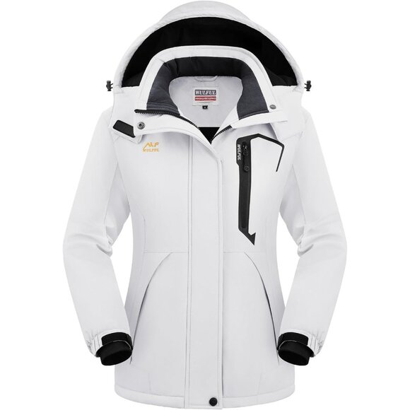 Women’s Waterproof Snow Ski Jacket Mountain Windproof Winter Coat with Detachabl